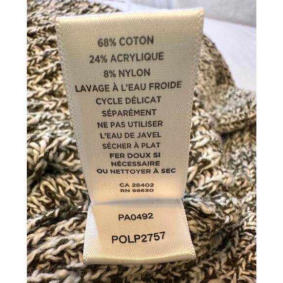 Lilla P Raglan Tieback Sweater Fitted Small Green/Gray Ivory Long Sleeve Keyhole - Picture 6 of 6